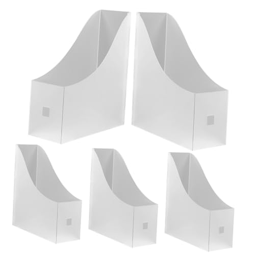 VILLFUL 5 Stück Büro Regal Organizer aus Robustem Kunststoff Vertikale Aktenhalter für Schreibtisch Stapelbare Desktop Aufbewahrung für Dokumente Zeitschriften und Bücher Transparent VILLFUL 5 Stück Büro Regal Organizer aus Robustem Kunststoff Vertikale Aktenhalter für Schreibtisch Stapelbare Desktop Aufbewahrung für Dokumente Zeitschriften und Bücher Transparent von VILLFUL