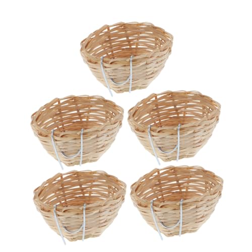 VILLFUL 5 Stück Handgefertigtes Vogelnest mit Haken Atmungsaktive Nistbox für Wellensittiche Kanarienvögel Nymphensittiche Einfach zu Montierende Nisthilfe für Kleine Ziervögel VILLFUL 5 Stück Handgefertigtes Vogelnest mit Haken Atmungsaktive Nistbox für Wellensittiche Kanarienvögel Nymphensittiche Einfach zu Montierende Nisthilfe für Kleine Ziervögel von VILLFUL