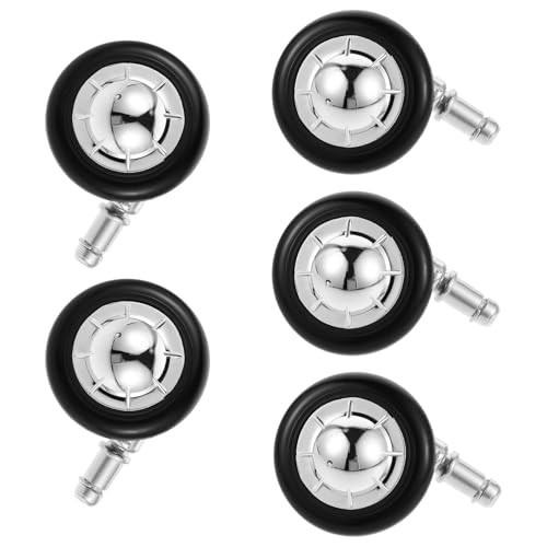 VILLFUL 5 Stück Office Chair Ersatzrollen mit Elektroplattierter Beschichtung Geräuscharm Drehbar Möbelrollen für Drehstühle Einfache Installation Langlebig für Home-office und von VILLFUL