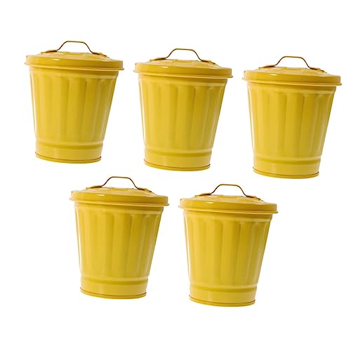VILLFUL 5 Stück Teiliges Mini mülleimer mit Deckel Kompakter Kleiner Abfallbehälter für Schreibtisch Geruchsneutral Vielseitig als Aufbewahrungsdose oder Blumentopf Dekoratives von VILLFUL