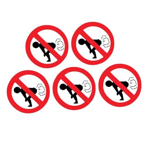 VILLFUL 5 Stück Teiliges No Farting Auto Aufkleber Wasserfest Abnehmbar Humorvolles Warnschild für Karosserie und Fenster Langlebig Installieren Sichtbare Lustige Sticker fürs Auto von VILLFUL
