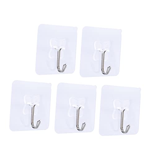VILLFUL 5 Stück Transparente PVC Saugnapf Haken Extra Stark für Küche Bad Ohne Bohren für Fliesen Spiegel Glatte Oberflächen Wiederverwendbar Tragbar von VILLFUL