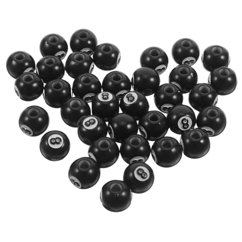 VILLFUL 50 Stück Acryl Billiards Perlen Sports Ball Abstandshalter für Armbänder und Diy Schmuckherstellung Leicht Langlebig für Bastelprojekte von VILLFUL
