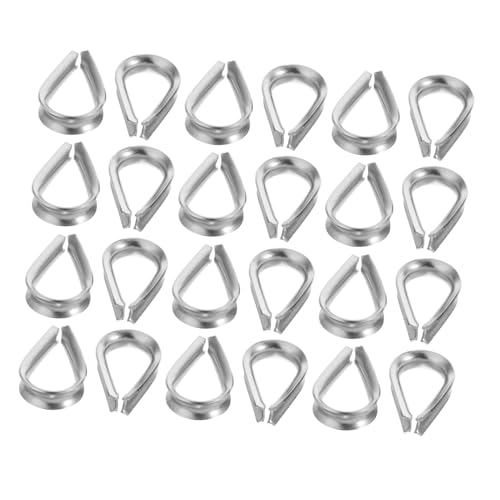 VILLFUL 50 Stück Edelstahl Drahtseilkauschen Stahlseil Schutzring Schwerlast Rigging Kausche für Abschleppen Industrie Outdoor Anwendungen von VILLFUL