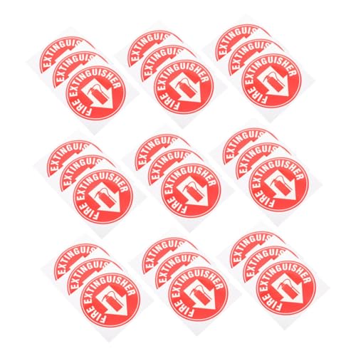 VILLFUL 50 Stück Feuerlöscher Label Aufkleber Rund Selbstklebend Wasserfest und Kratzfest Lichtbeständiges Warnschild für Hohe Sichtbarkeit Geeignet für Innen und Außenbereiche von VILLFUL