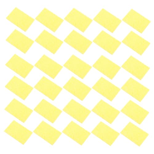 VILLFUL 50 Stück Hochtemperatur-lötschwämme Ersatz Reinigungspads für Lötkolbenspitzen Gelb Soldering Iron Cleaner für Werkstatt und Hobbybereich von VILLFUL