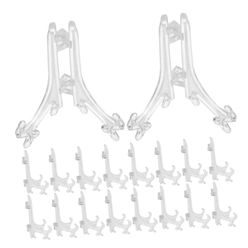 VILLFUL 50 Stück Mini Plastik Staffelei Klare Kleine Tischstaffelei Bildhalter für Teller Display Fotohalter Stabiles Design für Zuhause Galerie Kunst Dekoration von VILLFUL