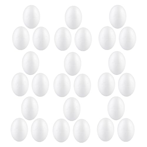 VILLFUL 50 Stück Schaumstoff Eier Ei Modelle Eier Legen Hühnerei Dekoratives Ei Modell Gefälschte Eier Küche Lebensmittel Modell Küche Dekor Eier Kücheneier DIY Handwerk von VILLFUL