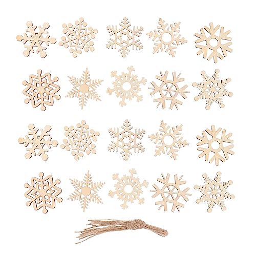 VILLFUL 50 Stück Weihnachtliche Holzscheiben Natürliche DIY Holzstücke für Kreative Weihnachtsdekoration für Bastelprojekte und Festliche Gestaltungen mit Jute Schnur von VILLFUL