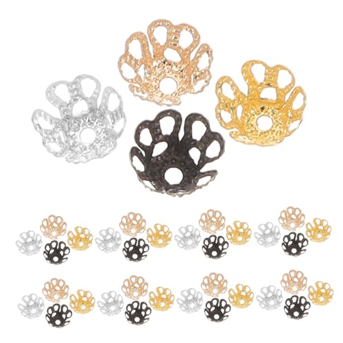 VILLFUL 500 Stück Abstandsperlen Abstandshalterkappen für Schmuck Kupferblumenperlenkappen Blumenperlenkappen Perle Blumenperlen -Endkappen Topper Perlenkappen für Armbänder Metall von VILLFUL