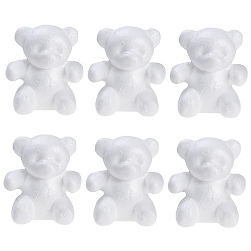 VILLFUL 6 Stück Bärenform Gießformen Styropor für DIY Projekte Breit für Bastelideen und Party Dekorationen Weiß von VILLFUL