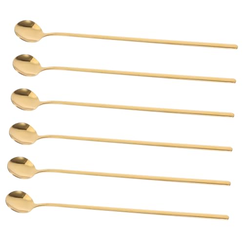 VILLFUL 6 Stück Goldene Edelstahl Kaffee und Dessertlöffel mit Langem Griff Teiliges Langlebig Stilvoll für Latte Macchiato Smoothies Eistee und Cocktails für Hohe Gläser und Präzises VILLFUL 6 Stück Goldene Edelstahl Kaffee und Dessertlöffel mit Langem Griff Teiliges Langlebig Stilvoll für Latte Macchiato Smoothies Eistee und Cocktails für Hohe Gläser und Präzises von VILLFUL