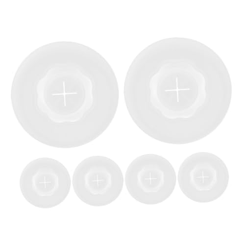 VILLFUL 6 Stück Runde flexible Deckel mit Trinkhalmöffnung Hitze Kältebeständige Becherabdeckungen für Kaffee Tee und Wasser Wiederverwendbare Staubdichte Deckel für Tassen und Gläser von VILLFUL
