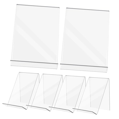 VILLFUL 6 Stück Teiliges Acryl Bücherdisplay Transparente Buchständer für Zeitschriften Broschüren und Dokumente Stabiler Halter für Ordentliche Präsentation von VILLFUL