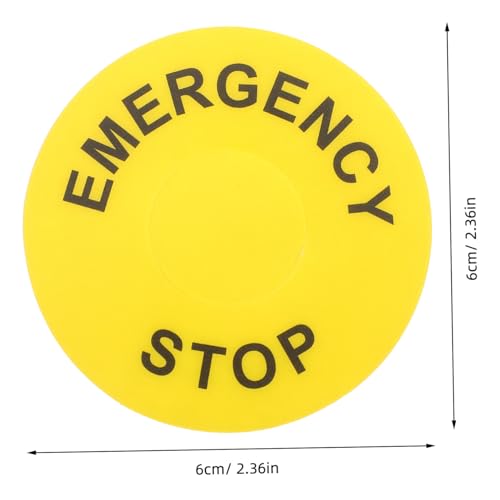 VILLFUL 6 Stück Teiliges Not aus warnaufkleber Verschleißfestem PVC Gelbe Sicherheitsetiketten mit Klarem Not aus symbol Hohe Sichtbarkeit und Langlebige Industrielle von VILLFUL