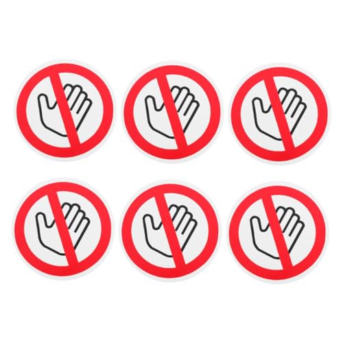 VILLFUL 6 Stück Teiliges Selbstklebendes Warnschild Ømm Stark Haftende Sicherheitsaufkleber Nicht Berühren für Maschinen und Kindersicherheit Schnell Anbringbar Langlebig Sichtbar für von VILLFUL