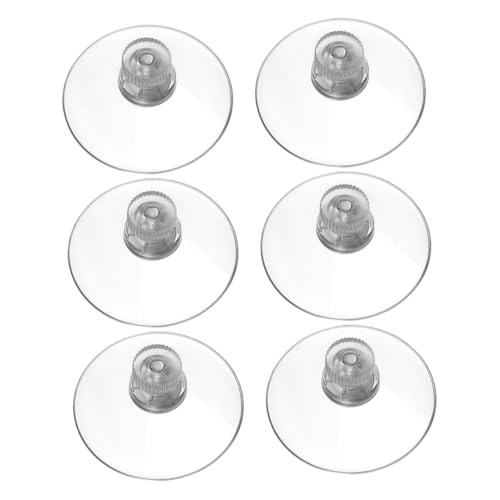 VILLFUL 6 Stück Teiliges Transparenter PVC Saugnapf Halter mit Metallmutter Stark Haftend Rostfrei für Glatte Oberflächen Wie Glas Fliesen und Spiegel ohne Bohren für Bad Küche und von VILLFUL