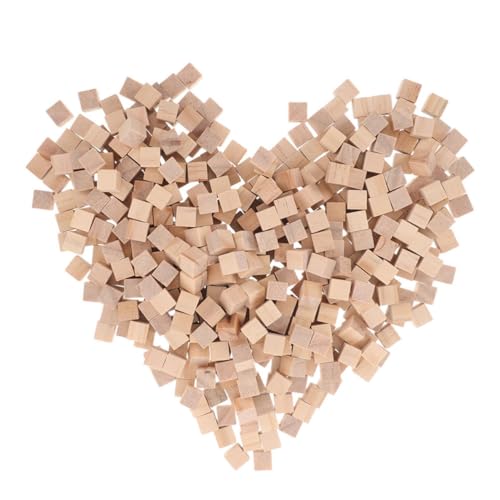 VILLFUL 600 Stück Holzklötze aus Massivem Kiefernholz Naturbelassen Robuste Bastelwürfel für DIY Projekte Puzzlebau Malen und Lernspiele Vielseitig für Kreative Beschäftigung von VILLFUL