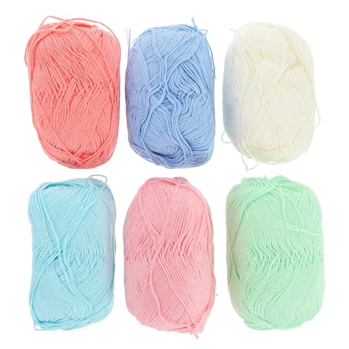 VILLFUL 6rollen Baumwollgarn Zum Häkeln DIY Dekoratives Strickseil Baumwollseil Für Heimdekoration Perlenstickerei Chinesische Knoten Einfädeln Schmuckherstellung von VILLFUL