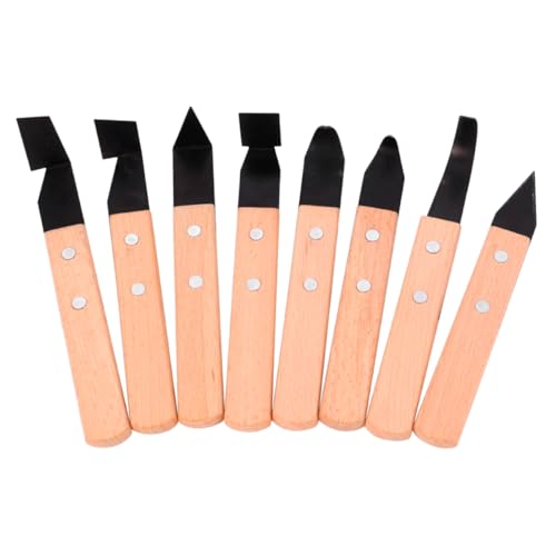 VILLFUL 8 Stück Teiliges Töpferwerkzeug mit Holzgriff Ergonomisch Geformt Rostfreie Schnitzmesser für Modellierung Formung Reparatur Keramikskulpturen Zufällige Farbe VILLFUL 8 Stück Teiliges Töpferwerkzeug mit Holzgriff Ergonomisch Geformt Rostfreie Schnitzmesser für Modellierung Formung Reparatur Keramikskulpturen Zufällige Farbe von VILLFUL