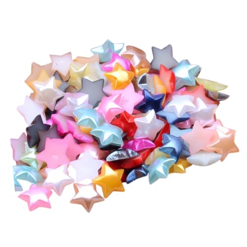 VILLFUL 80 Stück Teiliges Halbperlen Sterne Bunte DIY Schmuckperlen für Bastelarbeiten Kleidung Armbänder und Kreative Dekorationen Vielseitige Stern deko perlen von VILLFUL