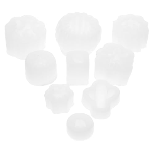 VILLFUL 9 Stück Teiliges Silikon Kaktusform für DIY Duftkerzen Seifen Gießen Sukkulentenform Flexibel Langlebig mit Flachem Boden für Einfache Entnahme und Gleichmäßiges Aushärten von VILLFUL