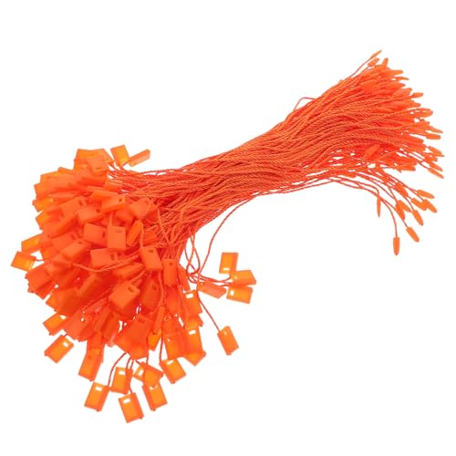 VILLFUL 990 Stück Hangetag Schnur Orange Polyester Schnappverschluss Schnur für Preisetiketten Kleidung Gepäck Schnelle Befestigung Label String für Schuhe und Verpackung von VILLFUL