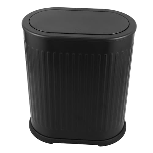 VILLFUL Abfalleimer mit Druckdeckel Schmaler Kunststoff-abfalleimer für Bad Schlafzimmer Büro Großer Fassungsvermögen Berührungsfreie Bedienung Stilvolles Design für Haushalt und Toilette von VILLFUL