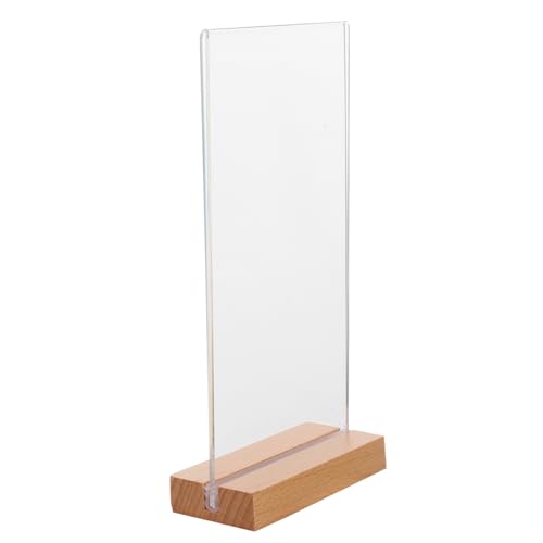 VILLFUL Acryl Tischaufsteller mit Holzsockel Langlebiger Preisschildhalter Staub Wasserresistent Rutschfest für Supermarkt Büro Restaurant Praktischer Bild Notizenhalter VILLFUL Acryl Tischaufsteller mit Holzsockel Langlebiger Preisschildhalter Staub Wasserresistent Rutschfest für Supermarkt Büro Restaurant Praktischer Bild Notizenhalter von VILLFUL