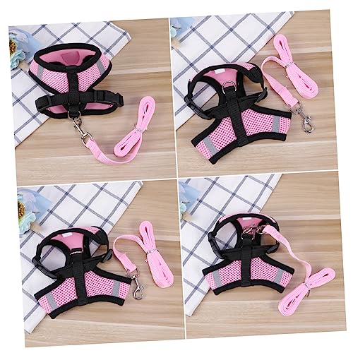 VILLFUL Atmungsaktives Haustier Brustgeschirr mit Verstellbarem Rückengurt Mesh Weste Geschirr für Kleine Hunde Welpen und Katzen Rosa VILLFUL Atmungsaktives Haustier Brustgeschirr mit Verstellbarem Rückengurt Mesh Weste Geschirr für Kleine Hunde Welpen und Katzen Rosa von VILLFUL