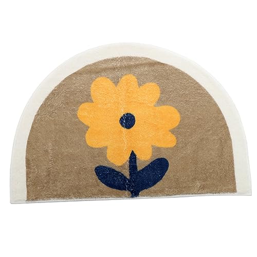 VILLFUL Badezimmermatte Rutsch Halbkreis Wasserabsorbierende Badematte aus Hochwertigem Mikrofaser mit Rutschfester Unterseite für Bad Küche und Schlafzimmer von VILLFUL