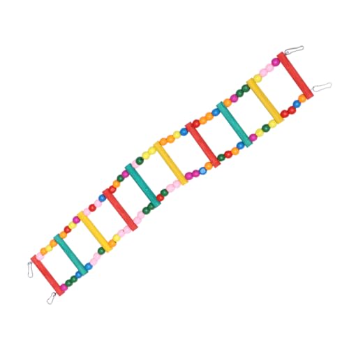 VILLFUL Bunte Vogelspielzeug Holzleiter mit Perlen für Papageien und Kleine Vögel Kletterspielzeug zur Beschäftigung und Bewegung Sichere Käfig Hängebrücke für Wellensittiche und VILLFUL Bunte Vogelspielzeug Holzleiter mit Perlen für Papageien und Kleine Vögel Kletterspielzeug zur Beschäftigung und Bewegung Sichere Käfig Hängebrücke für Wellensittiche und von VILLFUL