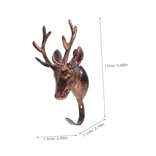 VILLFUL Deer Head Wandhaken aus Messing Dekorativer Garderobenhaken mit Hirschgeweih Design Praktischer Wandhaken zum Aufhängen von Jacken Schlüsseln Handtüchern für Flur und Schlafzimmer von VILLFUL