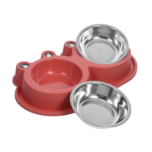 VILLFUL Doppelnapf für Futter und Wasser mit Edelstahl-Schalen Rutschfestes Auslaufsicheres Design mit Moat-Schutz für Kleine und Mittelgroße Katzen Hunde und Welpen Tragbar und Leicht zu VILLFUL Doppelnapf für Futter und Wasser mit Edelstahl-Schalen Rutschfestes Auslaufsicheres Design mit Moat-Schutz für Kleine und Mittelgroße Katzen Hunde und Welpen Tragbar und Leicht zu von VILLFUL