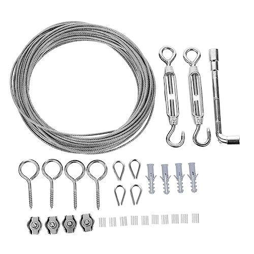 VILLFUL Edelstahl Stahlseil mit Spannschloss und Drahtseilspanner Korrosionsbeständig Rostfrei Robust für Outdoor Hängelampen Zeltseile Wäscheleinen und Geländer Geeignet von VILLFUL