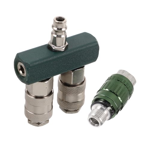 VILLFUL Europäischer Schnellkupplungs-verteiler Luftschlauchkupplung aus Metall für Kompressor Zubehör Pneumatikanschlüsse Kompakt Robust und Installieren von VILLFUL
