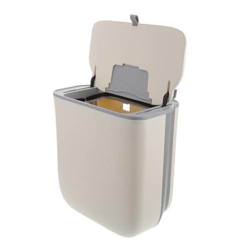 VILLFUL Faltbarer Hängender Mülleimer mit Deckel aus Stabilem Kunststoff für Küche Bad Wohnmobil Schlafzimmer Platzsparend Wandmontiert Vielseitiger Kleiner Abfalleimer unter Spüle von VILLFUL