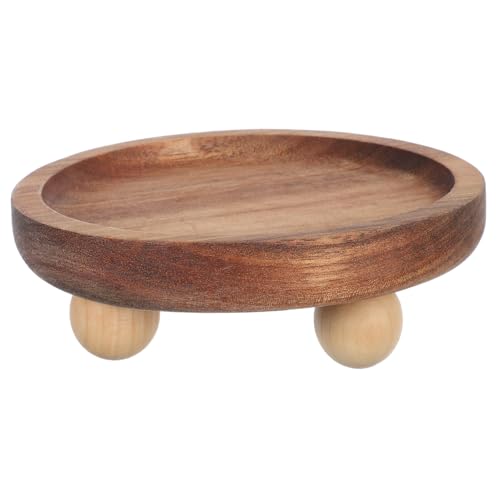 VILLFUL Fußgestell Holz Servierplatte Stabiles Massivholz Tablett Handgefertigt Langlebig und Pflegeleicht für Snacks Kuchen Dessert Elegantes für Familie und Freunde von VILLFUL