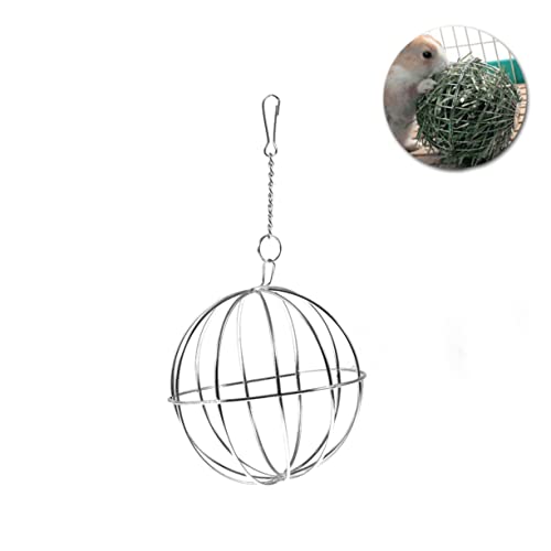 VILLFUL Futterspender Ball für Kleintiere Hängendes für Kaninchen Meerschweinchen und Chinchillas mit Edelstahlkugel und Aufhängung für Emotionale Entlastung von VILLFUL