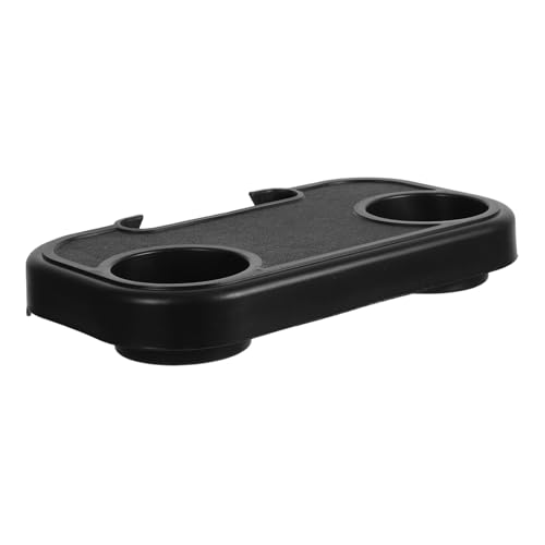 VILLFUL Getränkehalter für Klapp und Strandstühle Faltbares Becher Tablett mit Löchern Stabiler Flaschenhalter für Camping Outdoor Platzsparend und Tragbar Schwarz von VILLFUL