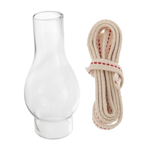 VILLFUL Glas Lampenschirm mit Docht Klarer Ersatz für Kerosinlampen Hitzebeständig Winddicht Teiliges Retro Öllampen Zubehör Geeignet für Wohnraum und DIY Petroleumlampe VILLFUL Glas Lampenschirm mit Docht Klarer Ersatz für Kerosinlampen Hitzebeständig Winddicht Teiliges Retro Öllampen Zubehör Geeignet für Wohnraum und DIY Petroleumlampe von VILLFUL