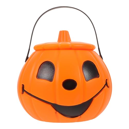 VILLFUL Halloween Kürbis Eimer mit Deckel und Griff Tragbarer Kunststoff Süßigkeitenbehälter für Trick-treat Tasche Halloween Party Favor und Dekorativer Candy Basket Tote VILLFUL Halloween Kürbis Eimer mit Deckel und Griff Tragbarer Kunststoff Süßigkeitenbehälter für Trick-treat Tasche Halloween Party Favor und Dekorativer Candy Basket Tote von VILLFUL