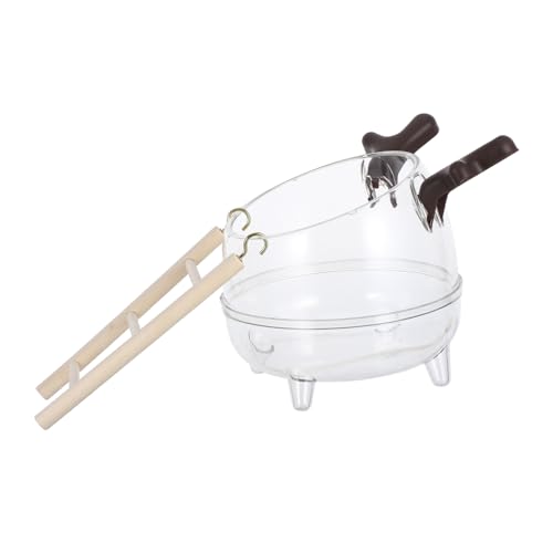 VILLFUL Hamster Sandbad Container mit Leiter Transparente Sandbad Box für Hamster Multifunktional als Toilette und Brutkasten für Kleine Tiere Fördert Natürliche Grab und Badeverhalten von VILLFUL