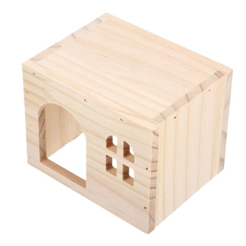 VILLFUL Hamsterversteck aus Holz für Kleine Sicheres Mehrkammeriges Hamsterhaus Langlebig Reinigen für Hamster und Meerschweinchen Design für Käfige von VILLFUL