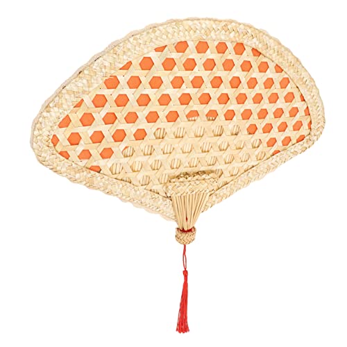 VILLFUL Handgefertigter Weidenstroh Fächer Wunderschöner Handgewebter Faltbarer Sommerfächer für Zuhause Büro Reisen Leicht und Kompakt für Unterwegs Stilvolles Accessoire für Brisen und von VILLFUL