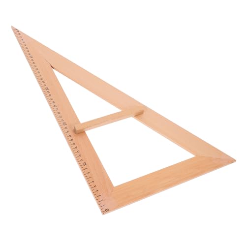 VILLFUL Holz Dreiecklineal Großes Geometrisches Messwerkzeug mit Griff für Lehrer Präzises Zeichenlineal für Unterricht und Problemlösung Langlebiges Lehrmittel zur Geometrievermittlung von VILLFUL