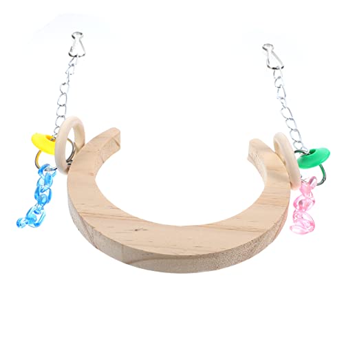 VILLFUL Holz Vogelschaukel Moon Shape Bissfestes Papageien Stabile Hängeschaukel für Vogelkäfig Dekoratives Sitzbrett für Wellensittiche und Kleine Vögel Langlebiges Zubehör VILLFUL Holz Vogelschaukel Moon Shape Bissfestes Papageien Stabile Hängeschaukel für Vogelkäfig Dekoratives Sitzbrett für Wellensittiche und Kleine Vögel Langlebiges Zubehör von VILLFUL