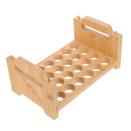 VILLFUL Holz-eierhalter mit Griff Stapelbarer Eieraufbewahrungsbehälter für Kühlschrank und Arbeitsplatte Stoßsicheres Design für Frische Eier Praktischer Küchenorganizer aus Massivholz von VILLFUL