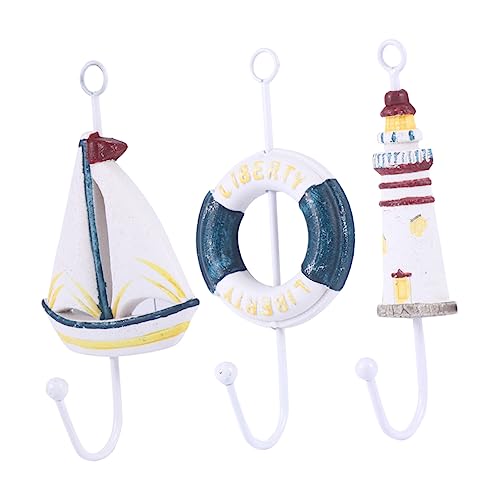 VILLFUL 3stücke Mediterraner Wandhaken Aus Holz Mit Maritimem Design Segelboot Leuchtturm Schwimmring Dekorativer Aufhänger Für Schlüssel Handtücher Und Mehr Vielseitig Einsetzbar VILLFUL 3stücke Mediterraner Wandhaken Aus Holz Mit Maritimem Design Segelboot Leuchtturm Schwimmring Dekorativer Aufhänger Für Schlüssel Handtücher Und Mehr Vielseitig Einsetzbar von VILLFUL