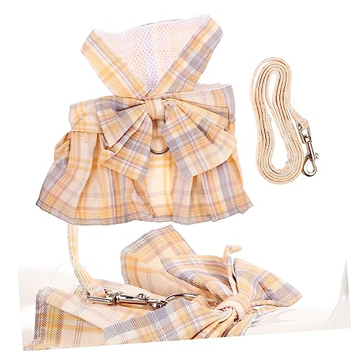 VILLFUL Kaninchen Geschirr mit Schleifen Design Verstellbares Kleines Haustiergeschirr und Langlebige Leine Komfortables Brustgeschirr für Zwergkaninchen und Kleine Kleintiere für und von VILLFUL